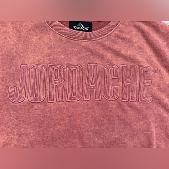 JORDACHE Pink Tie Dye Logo Sweater Sweatshirt in XL - Picture 2 of 9